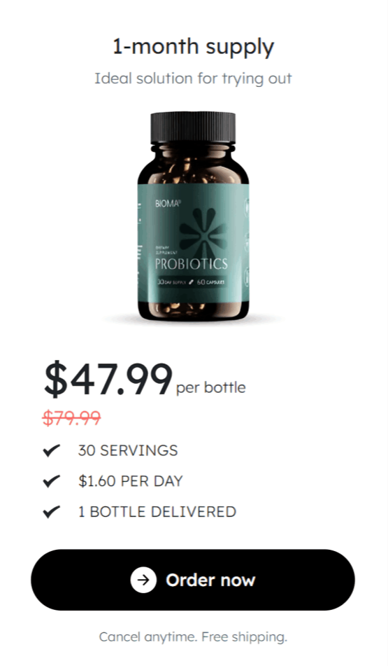 Bioma Probiotics offer price