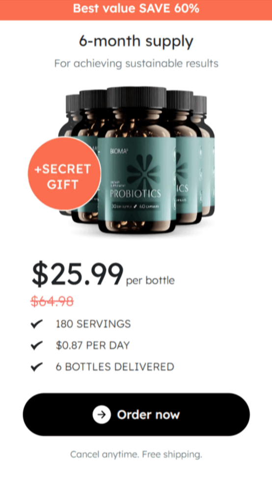 Bioma Probiotics offer package best price